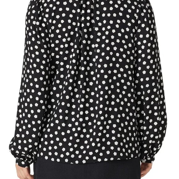 Kate Spade Navy and White cloud dot Blouse - large - Picture 2 of 7